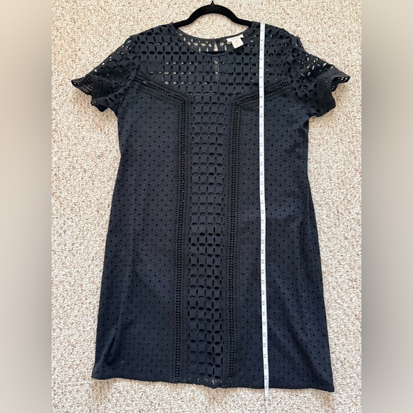 Sundance Black Eyelet Cotton Shift Dress Cover Up Boho Beach Resort Size 14 - Picture 7 of 9